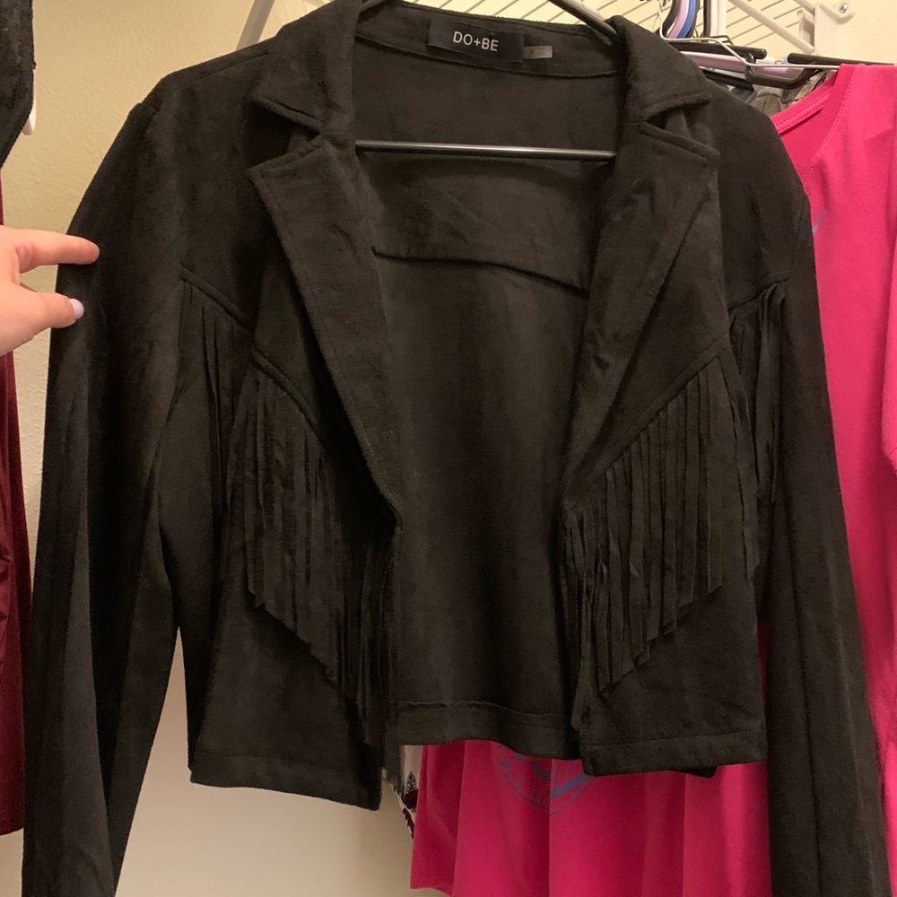 Fringe jacket black